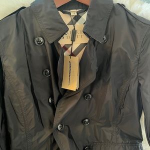 Burberry Short Nylon Trench Coat.